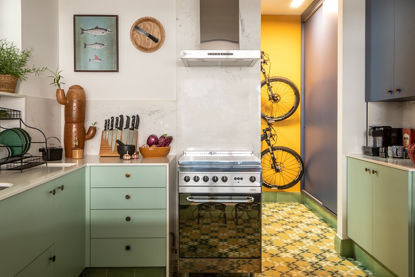 cozinha com piso de ladrilho