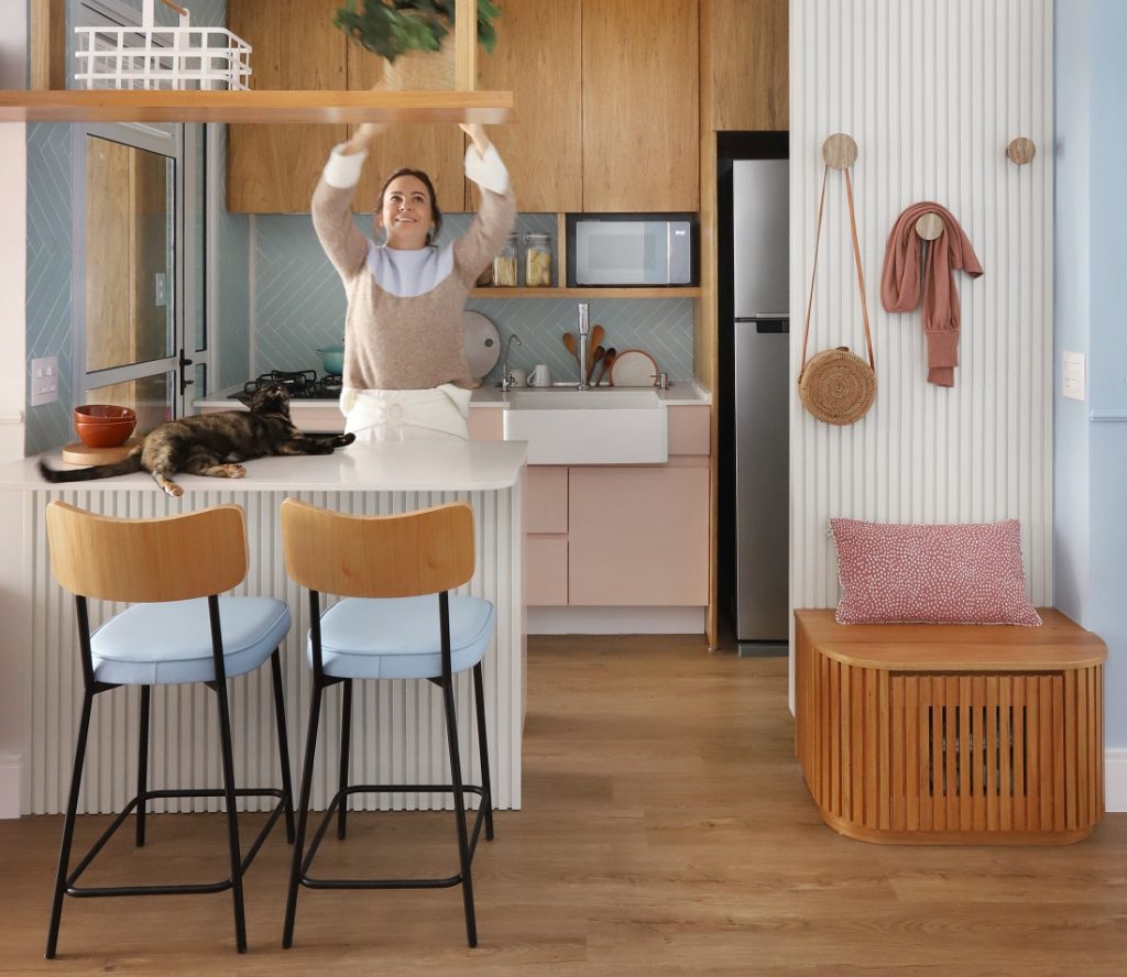 Cozinha tem paleta candy colors