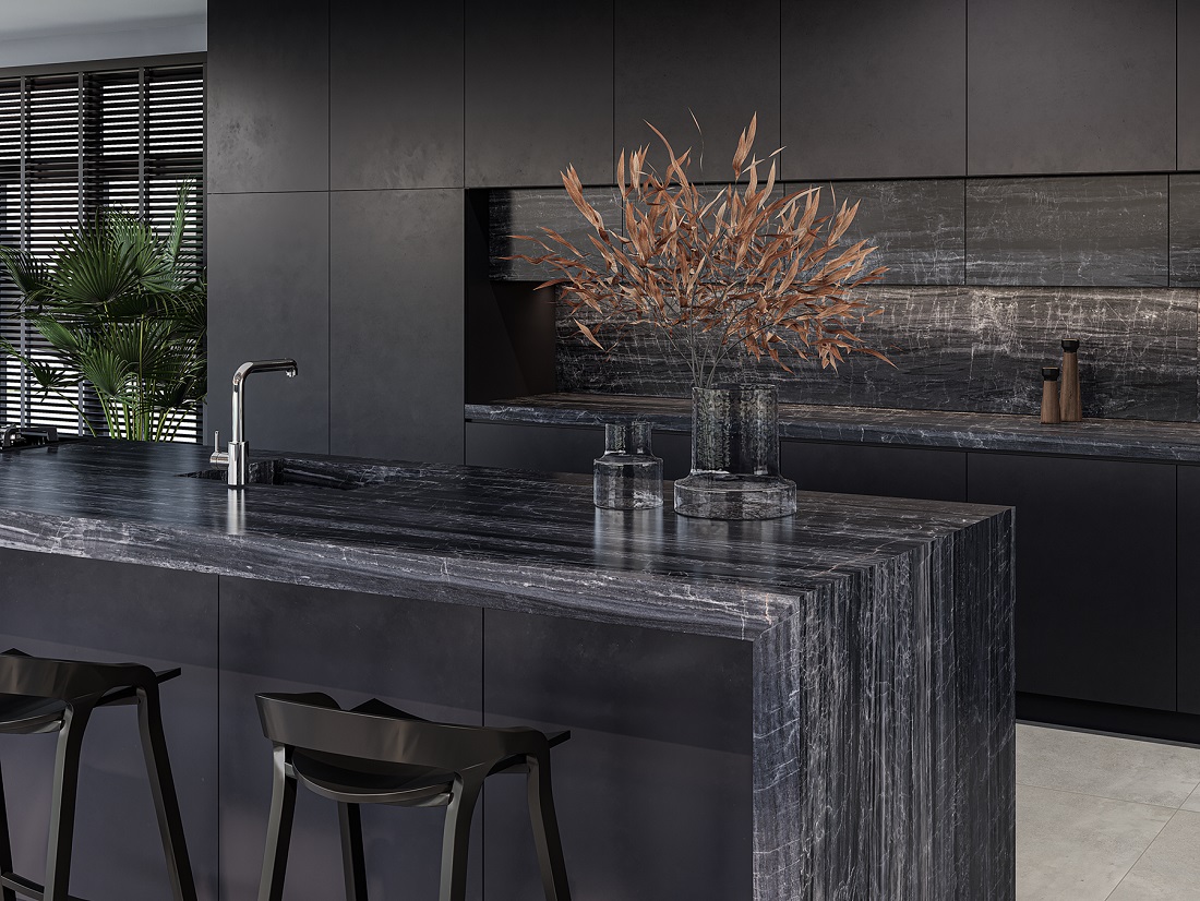 Linha de porcelanato em SuperFormatos Nero Caressi