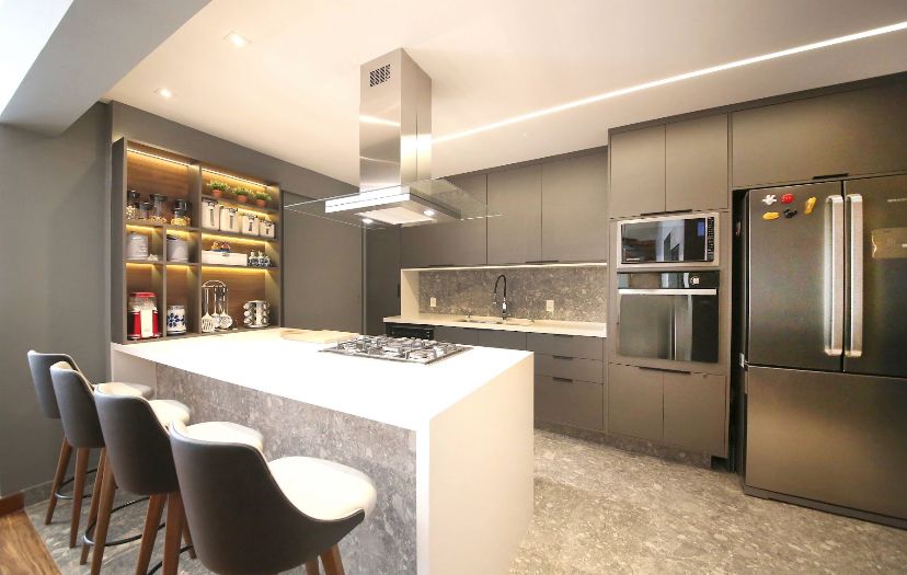 cozinha cinza