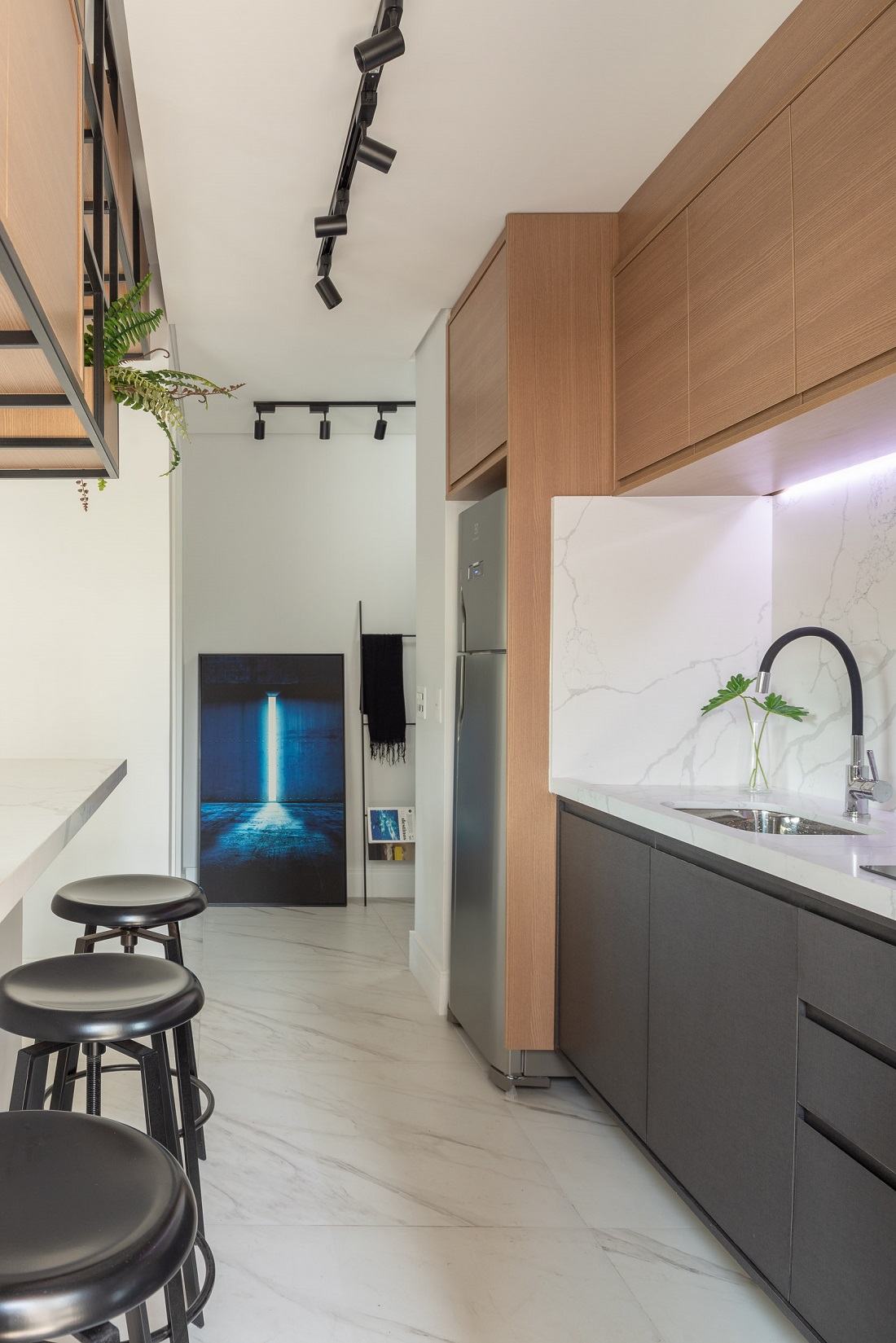 cozinha com decoração clean