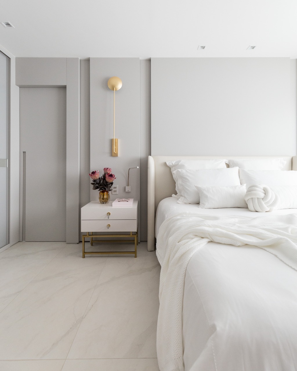 quarto de casal neutro e elegante