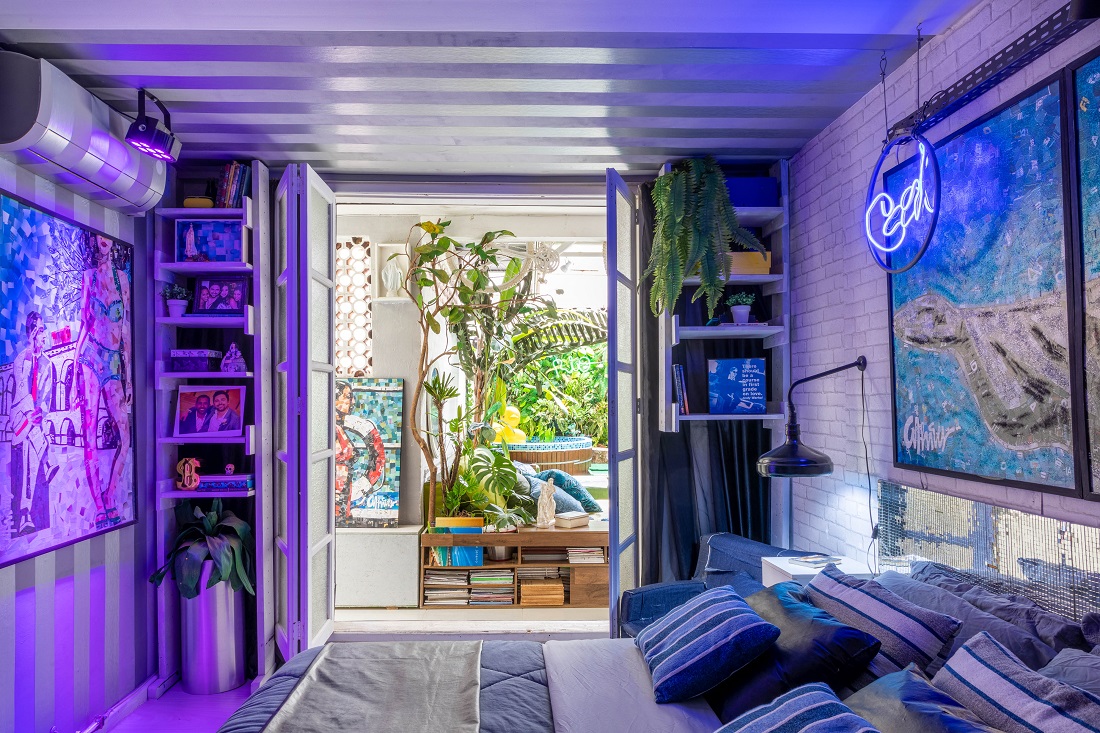quarto cheio de personalidade e arte