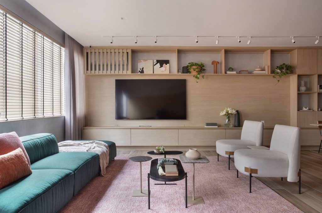 projeto com decor verde e rosa