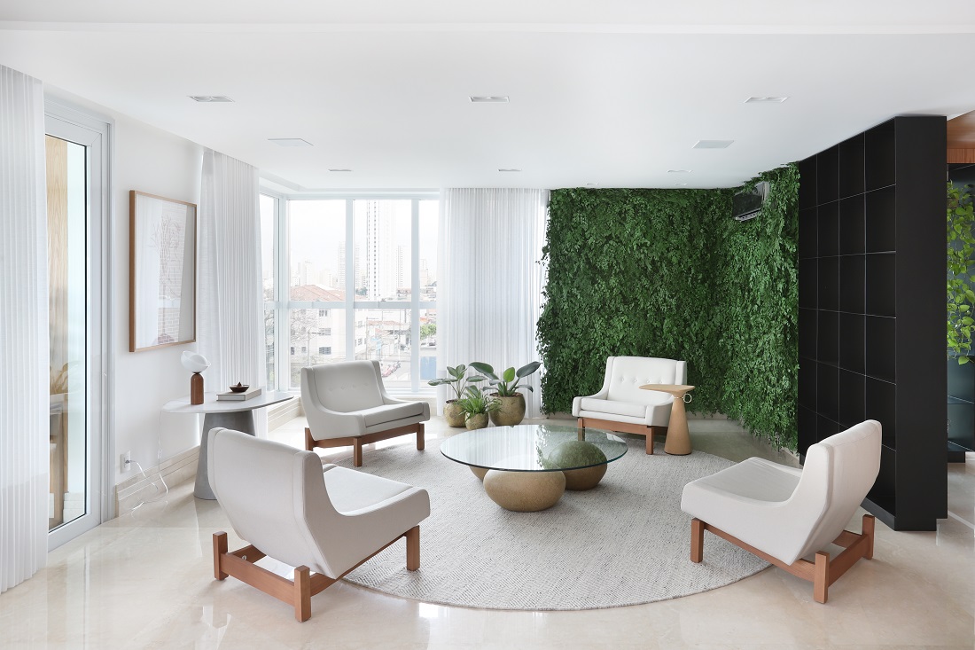 Sala íntima com lounge
