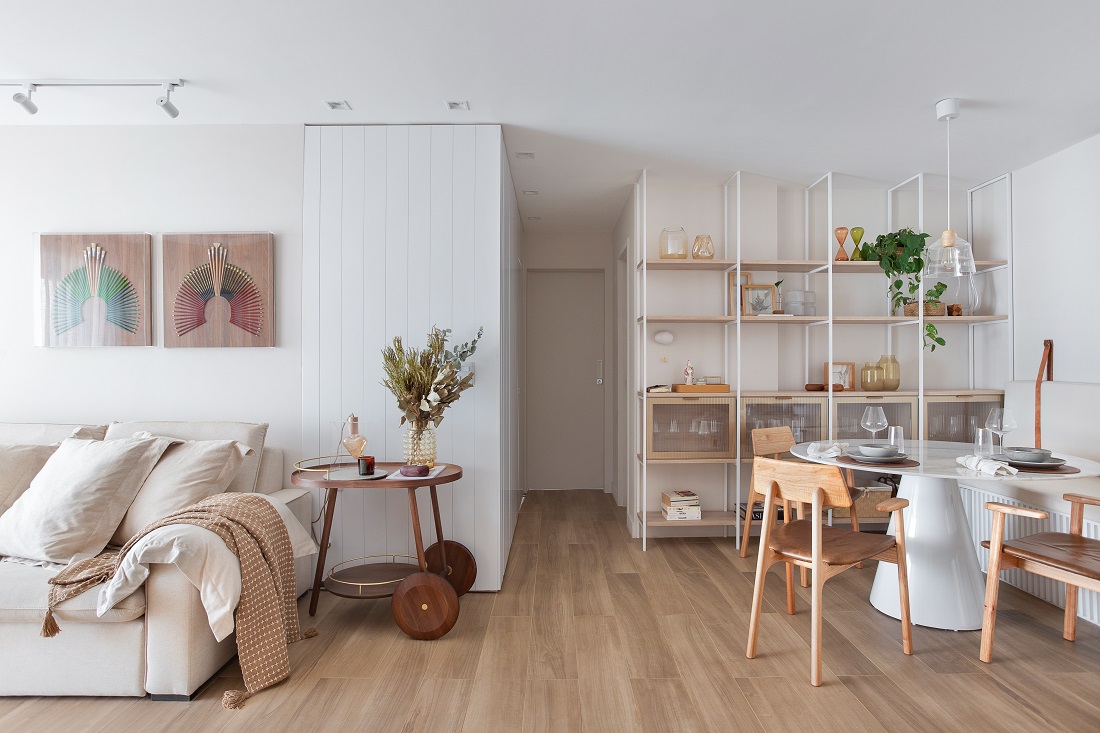 Décor estilo contemporâneo e boho chic